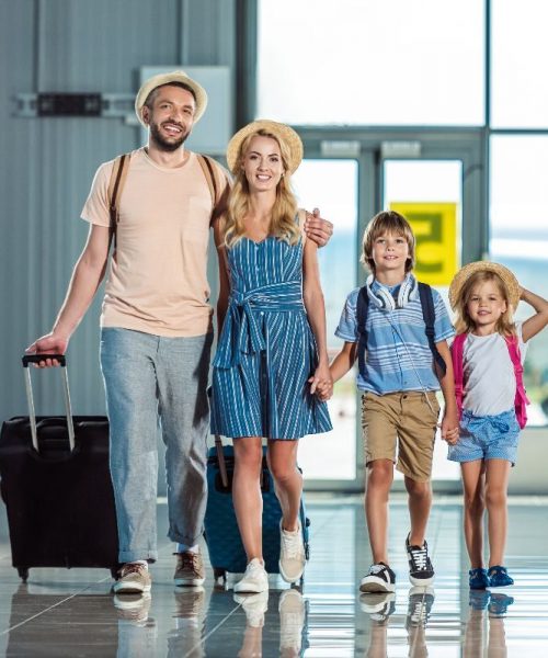Familj som reser med ESTA till USA